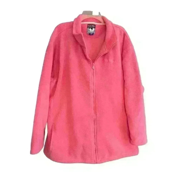 Vintage Polar Dogs Women's Pink Fleece Full Zip Sweater Size 26 - Picture 1 of 7